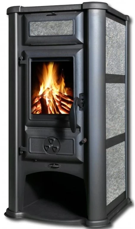 Šedá krbová kamna TIM SISTEM Lederata ECO 8,10 kW